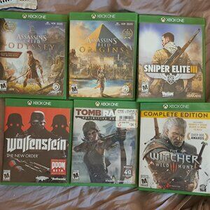 XBOX ONE Microsoft 6 Video Game Lot Bundle Mature Shoot War Combat Mature GUC
